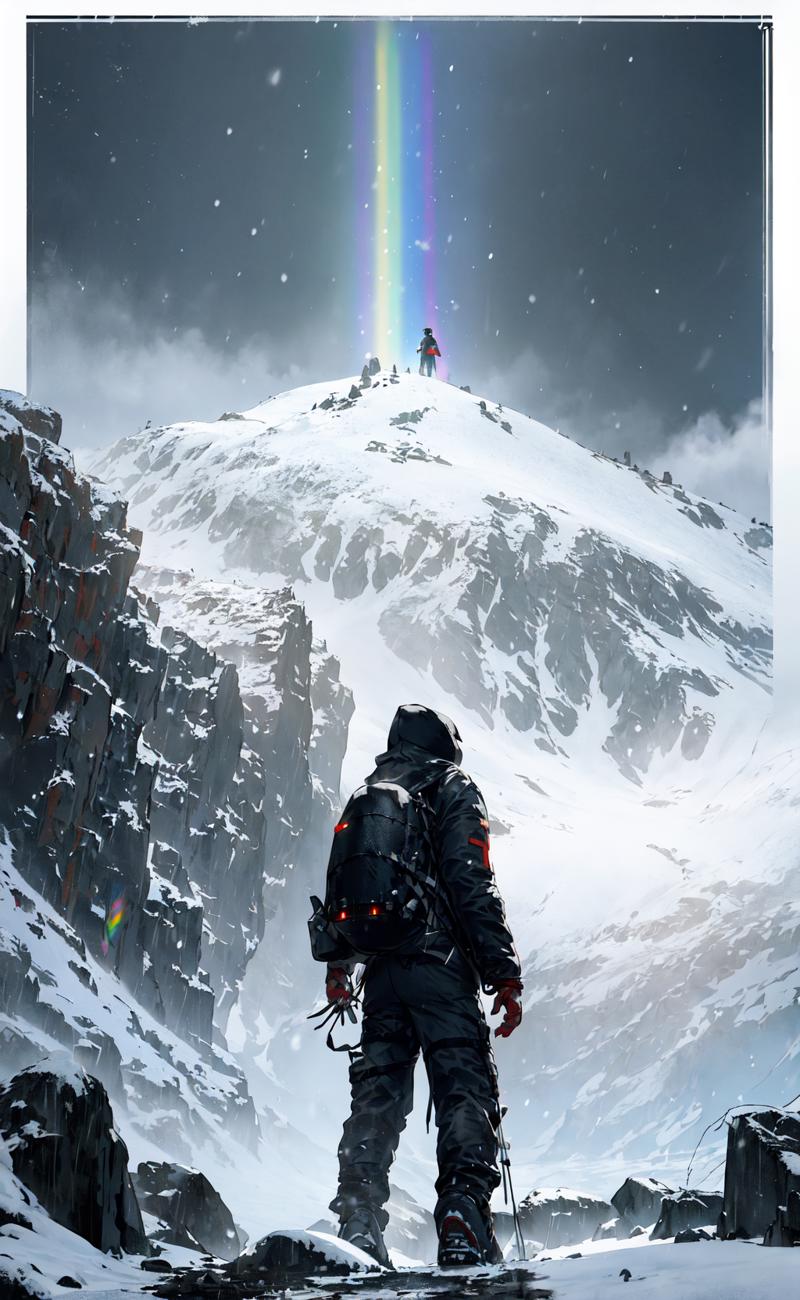 90299-4189428155-realistic photograph of Norman Reedus hiking through the mountains, Death Stranding, close-up, hood up, bulky jumpsuit, backpack.png